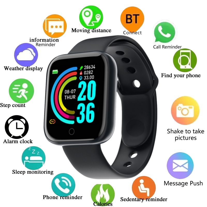 Watch Smart Y68 - Men's Smartwatch Women's Sport Monitor Fitness