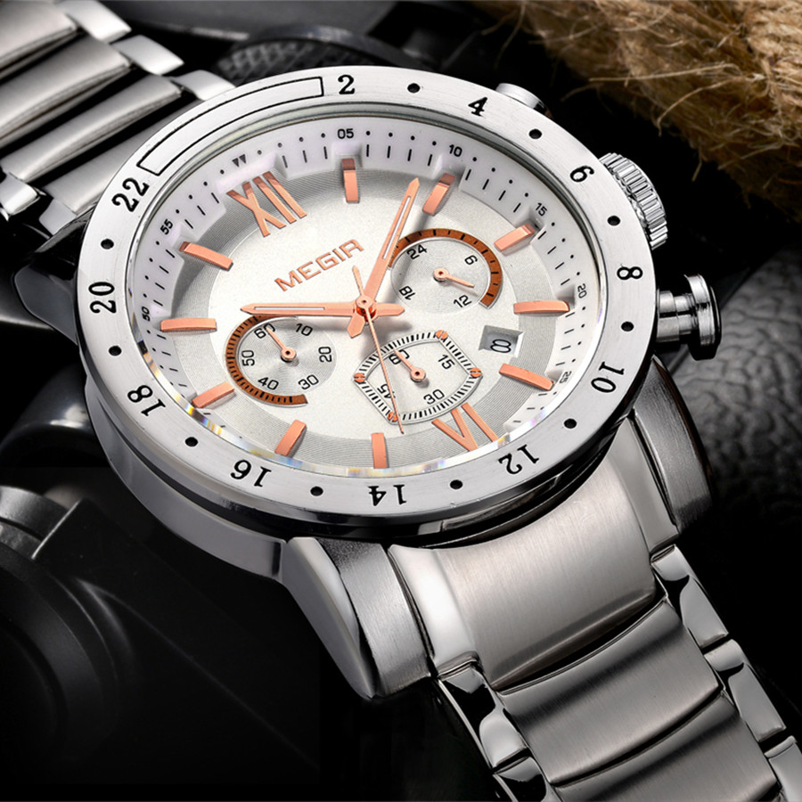 MEGIR Stainless Steel Casual W - Smartwatch Watches For Men Digital 评论和价格