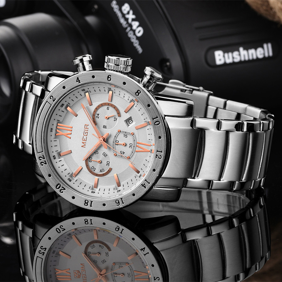 MEGIR Stainless Steel Casual W - Smartwatch Watches For Men Digital 评论和价格