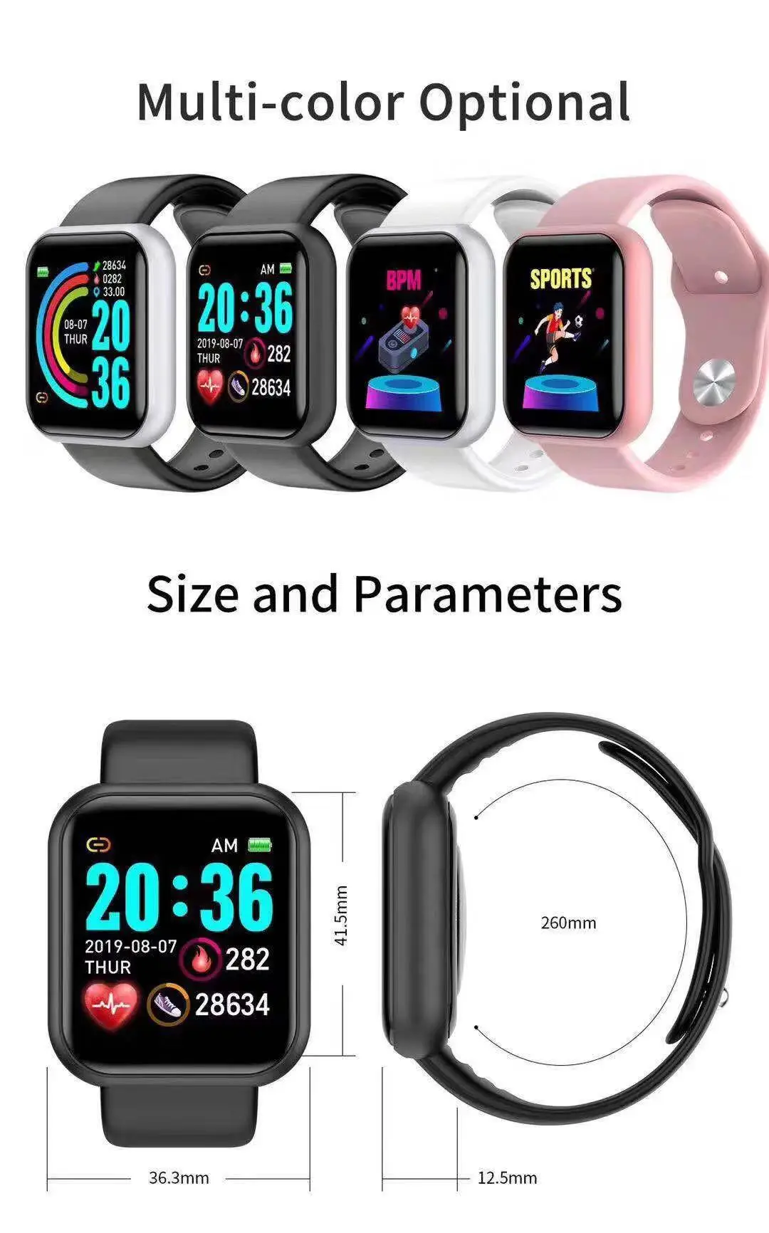 D20 Pro Smart Watch Men Y68 Sm - Smartwatch Watches For Men Digital 评论和价格