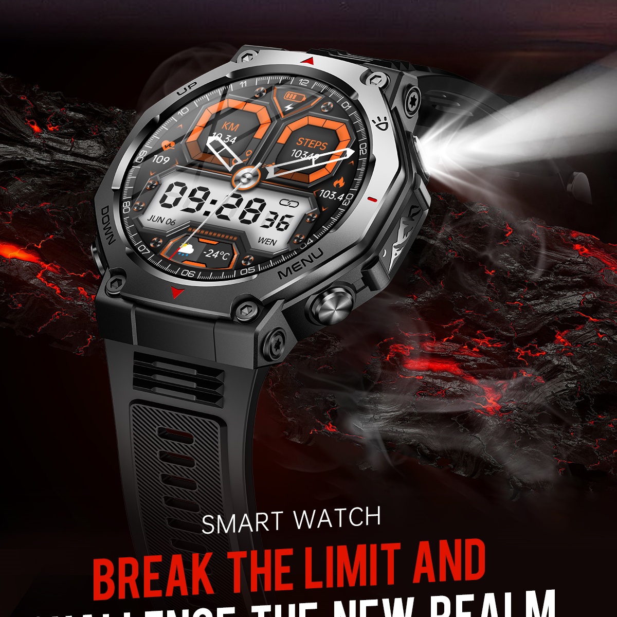 For Android IOS New AMOLED Sma - Watch Vs Amazfit 评论和价格