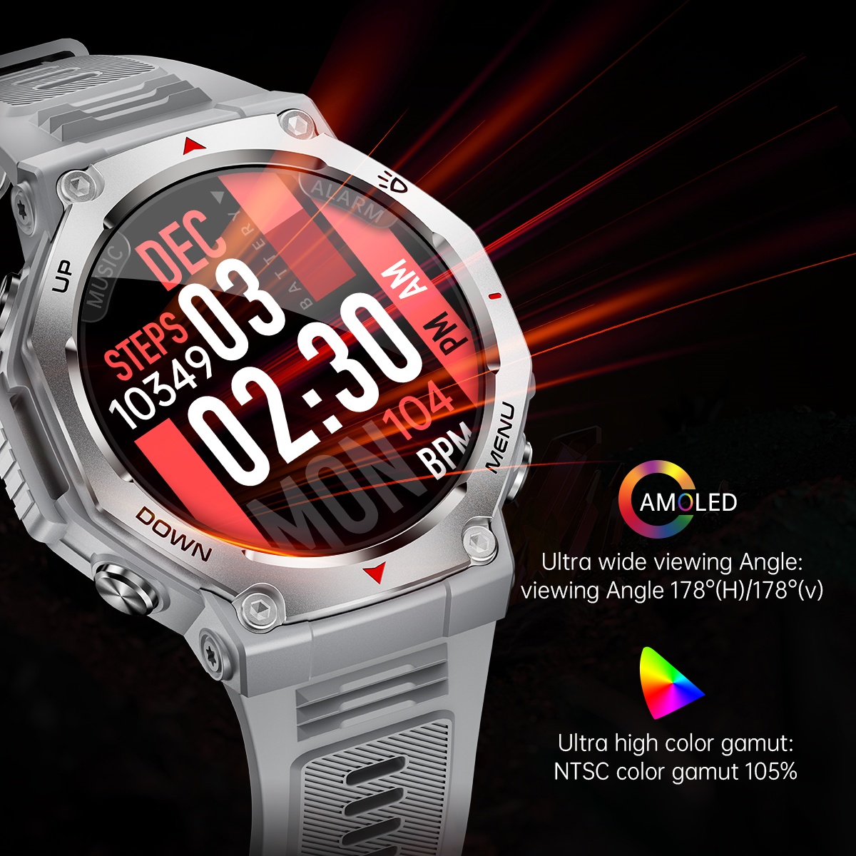 For Android IOS New AMOLED Sma - Watch Vs Amazfit 评论和价格
