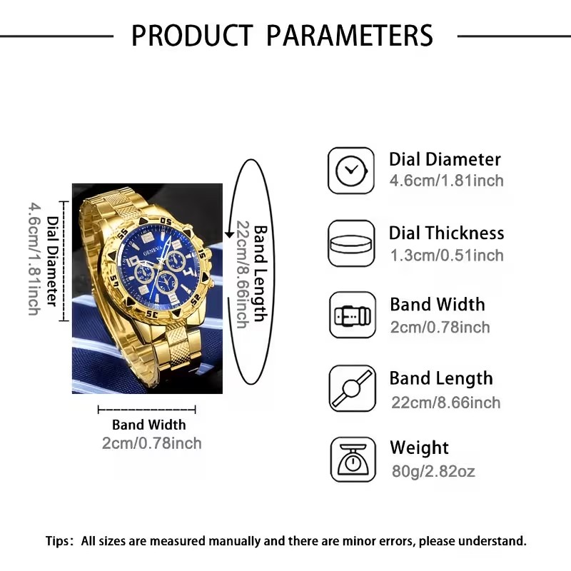 2Pcs Men's Fashionable Luxury  - Smartwatch Watches Birthday Gift For Men 评论和价格