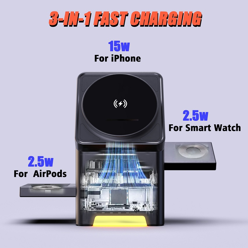 3 in 1 Magnetic Wireless Charg - Smartwatch Apple Watch 评论和价格