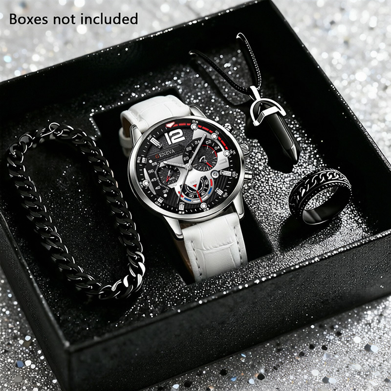 4pcs Men Fashion Watch Luxury  - Smartwatch Watches Birthday Gift For Men 评论和价格